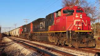 Canadian National L557 at Pekin IL  Nov 12 2024 [upl. by Mulderig327]