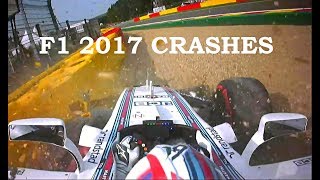 F1 2017 Crashes [upl. by Nyliak249]