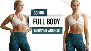 30 MIN FULL BODY HIIT Workout For Beginners  No Equipment No Repeat Home Workout [upl. by Aissatsana]