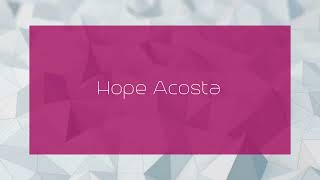 Hope Acosta  appearance [upl. by Dnomsad]