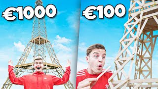 €100 vs €1000 Eiffeltoren Bouwen 12 METER [upl. by Jaime]