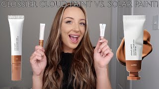 Glossier Cloud Paint Gel Cream Bronzer vs Solar Paint Luminous Bronzer Cream [upl. by Rodger]