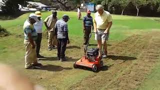 Lawn scarifier verticutter for golf ground cricket pitches [upl. by Euseibbob]