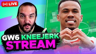 WILDCARD ACTIVE 🥳  FPL KNEEJERK GAMEWEEK 6  LIVE QampA  Fantasy Premier League Tips 202425 [upl. by Kcinnay]