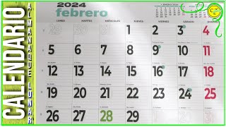 CALENDARIO ALMANAQUE LUNAR FEBRERO 2024 HD [upl. by Notse]