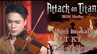 Attack on Titan OST『Vogel im Käfig  TKT  Call of Silence』Emotional Violin Medley┃BoyViolin [upl. by Adyan]