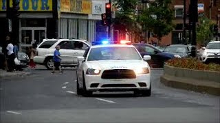 MONTREAL SPVM POLICE RESPONDING CODE 3 ON JEANTALON STREET  062818 [upl. by Shelbi]