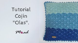 Tutorial Cojín Olas Tejido a crochetganchillo paso a paso Cojín decorativo MoadKnits [upl. by Jocelyne584]