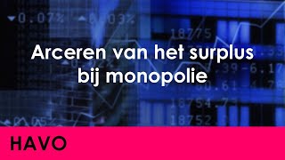 Arceren van het surplus bij monopolie  Economie voor havo  Markt amp Overheid [upl. by Dietrich272]