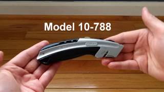 Stanley Utility Knife Model 10788 Product Demonstration Including Changing Blade [upl. by Niboc]