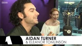 Poldarks Aidan Turner and Eleanor Tomlinson on The BBC Radio1 Breakfast Show with Nick Grimshaw [upl. by Drobman]