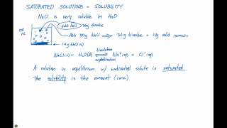 132 Saturated Solutions and Solubility [upl. by Jeggar]