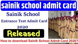 How to download Sainik School Admit Card 2020Sainik School Admit Card 2020 [upl. by Yzmar]