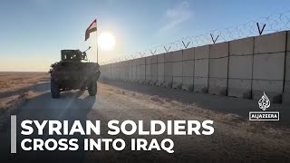 Syrian soldiers cross into Iraq Troops being hosted by the Iraqi military [upl. by Euqimod314]