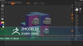 ZBrush ZModeler Polygon Actions  Poly Mesh to Brush [upl. by Nawrocki923]