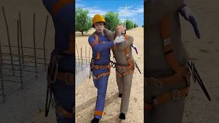 Building Construction Site Labour Accident 😰 shorts 3danimation [upl. by Pevzner]