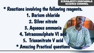 Reactions involving silver nitrate Aqueous ammonia Barium chlorideExam prep for WAEC students [upl. by Kelula688]