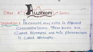 allotrophy class 11 chemistry chapter number 6 federal board [upl. by Lilac429]