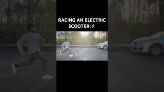 RACING AN ELECTRIC SCOOTER⚡️ racing sports shorts [upl. by Getter]