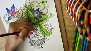 Blossomed Illusions Vase Time Lapse  Adult Coloring  LeftHanded Artist  Crayola  Luna Jayne [upl. by Doretta]