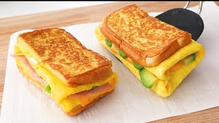 3 ways to make one pan egg toast 5 minutes quick breakfast Easy Delicious and Healthy [upl. by Petta]