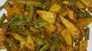 Green Beans and Potato Masala Fry  Beans and Potato Stir Fry [upl. by Lemmuela]