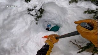 Snowboarder rescued by stranger I was gonna die on my own [upl. by Alegnaoj152]