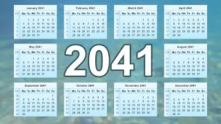 Calendar 2041 [upl. by Norraa]