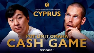 Pot Limit Omaha CASH GAME  Episode 1  Triton Poker Cyprus II 2022 [upl. by Airdnalahs664]