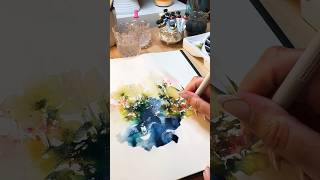 Intuitive watercolor riverscape 🌊 art watercolordemo paintingdemo [upl. by Siwel]