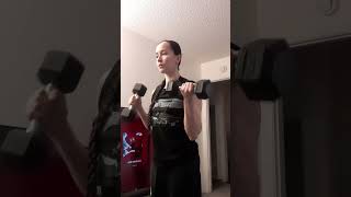 Quick dumbbell training for upperbody fitness strongwomen strengthtraining shorts [upl. by Varien]