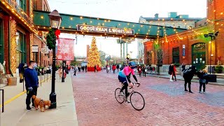 Winter CHRISTMAS Village Market Toronto Distillery District 4K Canada [upl. by Anitsyrc622]