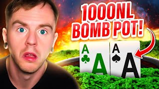 Getting Dealt ACES in a BOMB POT at 1000NL [upl. by Esinet]