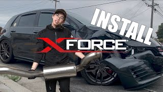 Installing the XForce Valved Exhaust on my TOTALED MK7 GTI w soundclips [upl. by Dagmar680]