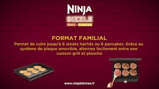 Grill et plancha d’intérieur Ninja Sizzle GR101EU [upl. by Lekzehcey]