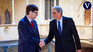 El president Illa recibe a Quim Torra en el Palau de la Generalitat [upl. by Nottirb878]