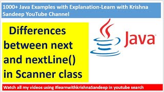 Whats the difference between next and nextLine methods from Scanner class [upl. by Elisabeth518]