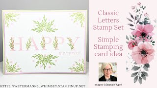 Classic Letters stamp set card idea 1 Stampin’ Up [upl. by Sladen]