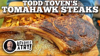 Todd Tovens Tomahawk Steaks  Blackstone Griddles [upl. by Dirraj258]