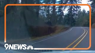 Distracted Driver Drives Off Cliff in Oregon  Shocking Dashcam Footage [upl. by Ute]