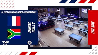 Table 2 France v South Africa  Seniors  2024 BI World Blackball Championship Bridlington Spa [upl. by Lorena]