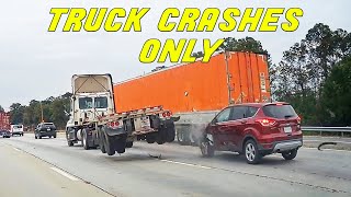 BEST OF SEMITRUCK CRASHES  Road Rage Hit and run Brake checks  COMPILATION 2024 [upl. by Scibert]