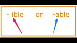 how to spell ible amp able words [upl. by Hofmann369]