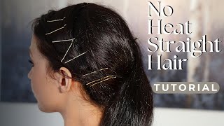 How To Straighten Frizzy amp Curly Hair Without any Heat Or Damage  Heatless Straight Hair [upl. by Rodman]