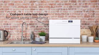 Russell Hobbs Table Top 6 Place Setting Dishwasher  White [upl. by Ahsienak]