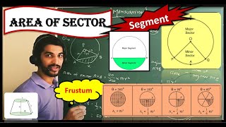 Area of sector by Nitin sir area of segment area of frustum  mensuration class 10 [upl. by Pris559]