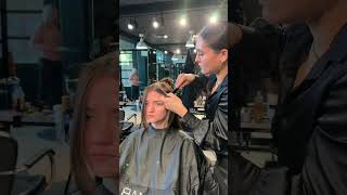 Watch me cut curtain bangs haircutting slidecutting hairstyle hairstylist cosmetology [upl. by Rufe814]