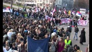 Beograd protest studenata ispred Skupstine Srbije pokrivanje [upl. by Ettebab]