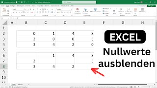 Excel Nullwerte ausblenden Nullwerte nicht anzeigen unterdrücken nicht darstellen [upl. by Rebm]