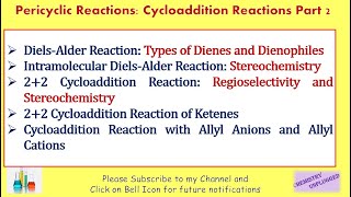 Pericyclic Reactions Cycloaddition Part 2 [upl. by Mungovan527]